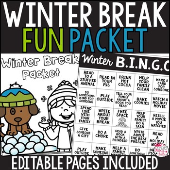 Preview of Editable Winter Break Packet