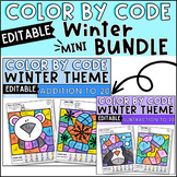 Editable Winter Color By Code Addition & Subtraction Works