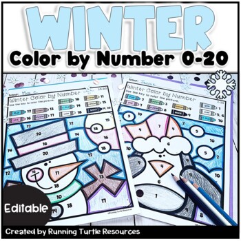 Preview of Editable Winter Color by Code Numbers 0-20