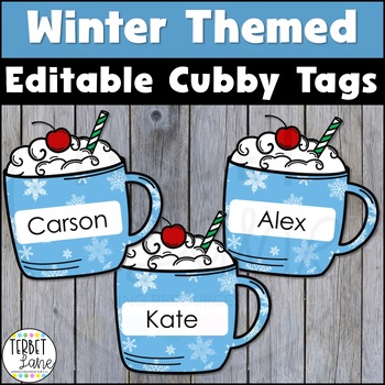 Preview of Editable Winter Cubby Tags