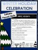 Editable | Winter Holiday Celebration | Class Presentation