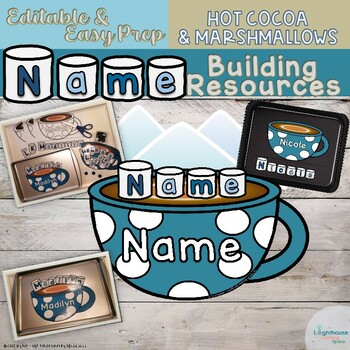 Preview of Name Building: Winter Activities - Hot Cocoa, Marshmallows, & Clipart Resources