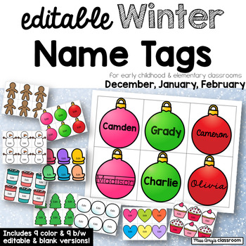 Editable Christmas Cubby Name Tags