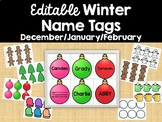 EDITABLE Winter Name Tags/Gift Tags for Toddlers, PreK, Ea