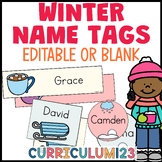 Editable Winter Name Tag Template | Student Desk Name Plates