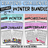 Editable Winter Reading Challenge Bundle - Monthly Book Logs