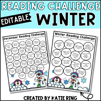 Preview of Editable Winter Reading Challenge - December Book Log