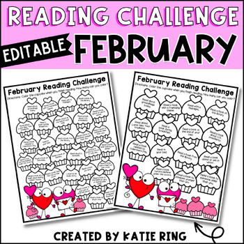 Preview of Editable February Reading Challenge - Winter Book Log