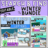 Editable Winter Search and Find Activity Bundle: Math, Alp