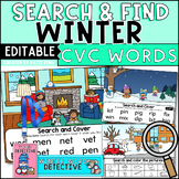 Editable Winter Search and Find Phonics Centers Practice- 