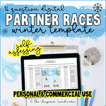 Preview of Editable Winter Self Assessing Partner Race Template Google Sheets Digital