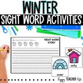 Editable Winter Sight Word Task Card Activity for Word Wor