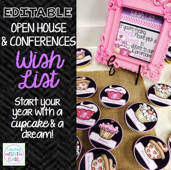 Meet the teacher Wishlist Donation Cupcakes in Spanish & English