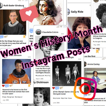 Preview of Editable Women's History Month Instagram Posts - 70 Influential Individuals