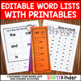 Editable Spelling Worksheets, Activities, Sheets Practice 