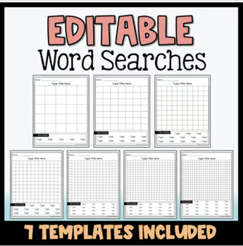 Preview of Editable Word Search