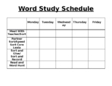 Editable Word Study Planning Schedule