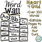 Editable Word Wall Cards Black and Gold Classroom Decor wi