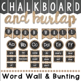Editable Word Wall In Chalkboard and Burlap Classroom Decor Theme