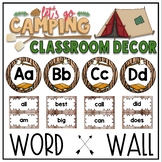 Editable Word Wall in a Camping Classroom Decor Theme