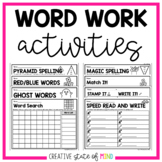 Editable Word Work Activities
