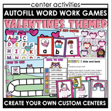 Editable Word Work Activities | Valentines Themed | Heart 