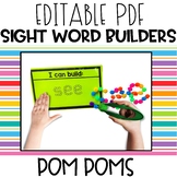 Editable Word Work Pom Poms | Sight Word Building | Word W