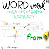Editable Word Work  Sight Word Activities