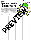 Editable Word Work - Spin and Write