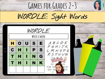 Preview of Editable Wordle Vocabulary Game for Grades 2-3 on Google Slides
