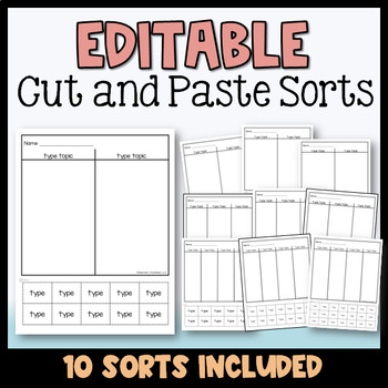 Preview of Editable Cut and Paste Sorts