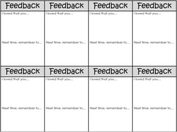 Preview of Editable Writing Feedback Form