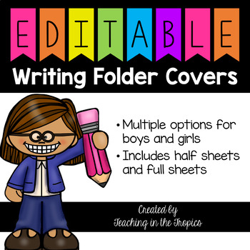 Preview of Editable Writing Folder Covers