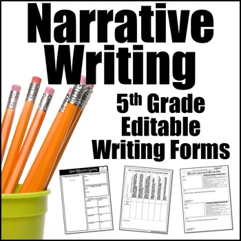 Preview of Editable Writing Forms {Narrative Writing-Unit 2-5th Grade}
