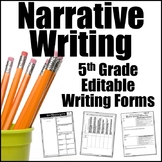 Editable Writing Forms {Narrative Writing-Unit 2-5th Grade}