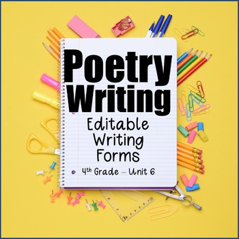Preview of Editable Writing Forms {Poetry Writing - Unit 6 - 4th Grade}