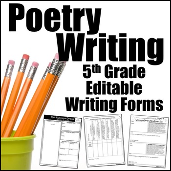 Editable Writing Forms {Poetry Writing - Unit 6 - 5th Grade} | TPT