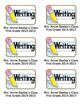 Preview of Editable Writing Notebook Labels
