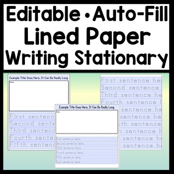 Double Lined Writing Paper with Closer Spacing - Portrait Orientation