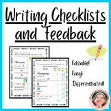 Editable Elementary Writing Revision Checklists and Assess