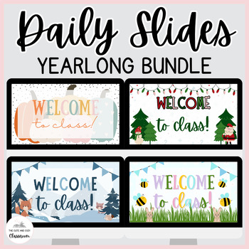 Preview of Editable Yearlong Daily Slides Bundle - Google Slides