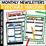 Editable Year Long Printable and Digital Monthly Class New