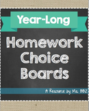 {Editable} Year-Long Homework Choice Boards - ALL SUBJECTS!