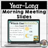Editable Year Long Morning Message Slides | Kindergarten M