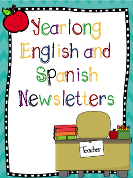 Preview of Editable Yearlong Newsletters in English and Spanish