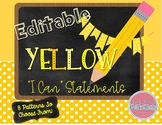 Editable Yellow "I Can" Statements