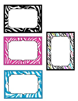 Editable Zebra Tags by Monica Bramlett | Teachers Pay Teachers