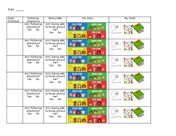 Preview of Editable Zones of Regulation/Emotional Check In Check Out