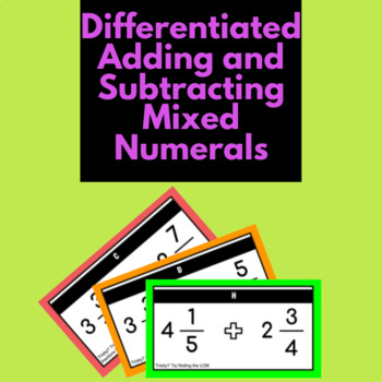 Preview of Editable adding and subtracting mixed numerals questions