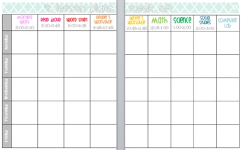 Editable and Customizable Lesson Plan Template "Book View" | TpT
